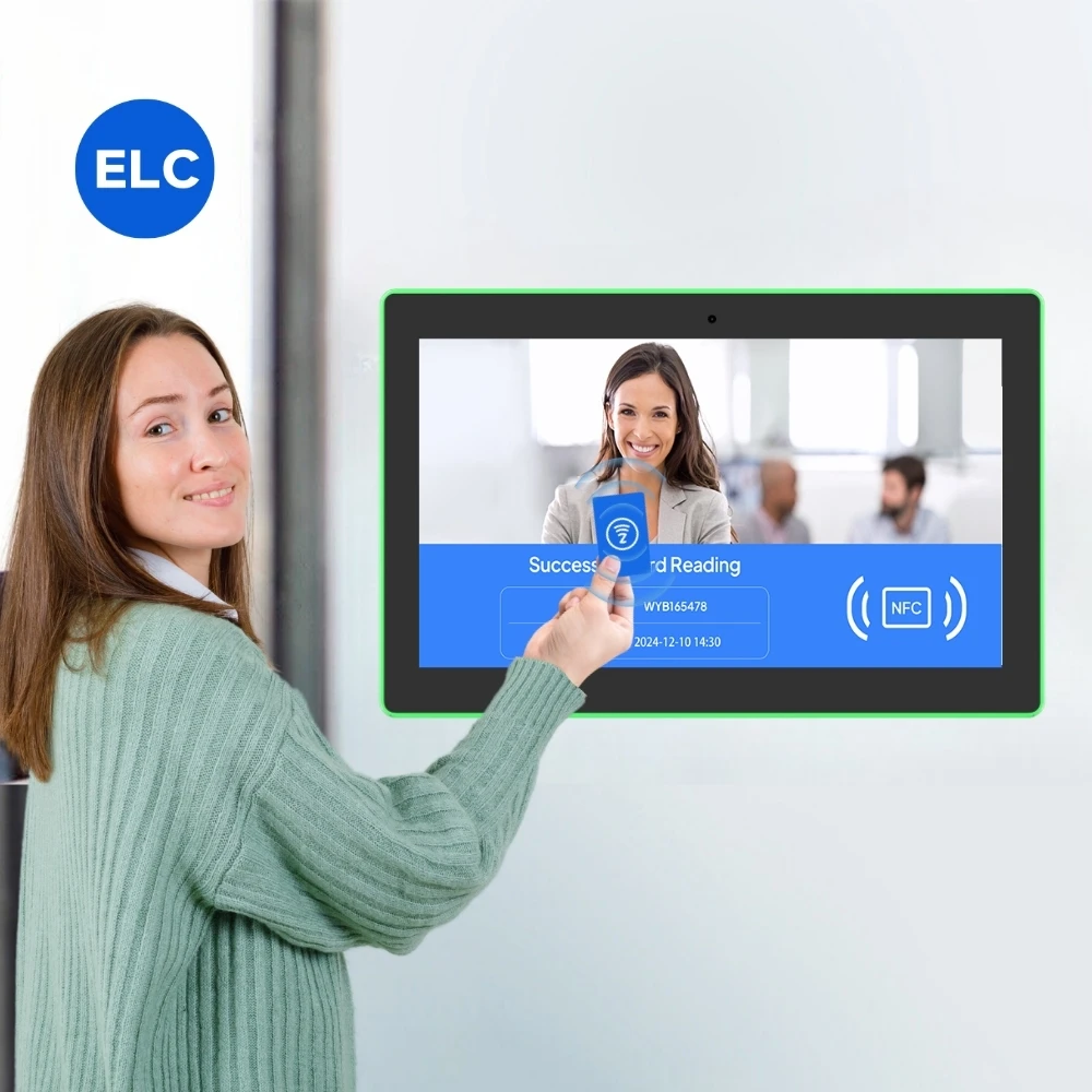 

Meeting Room Android NFC Wall Mount Tablet POE 10.1 13.3 15.6 Inch Touch Screen Android 11 Tablet With Led Light Bar Tablette PC