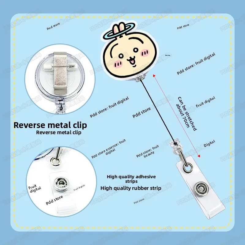 jiyi Retractable Badge Reel Kawaii ID Card Holder Clip Nurse Doctor Student Name Tag Lanyard Cute Work Permit Accessory Gift view 3