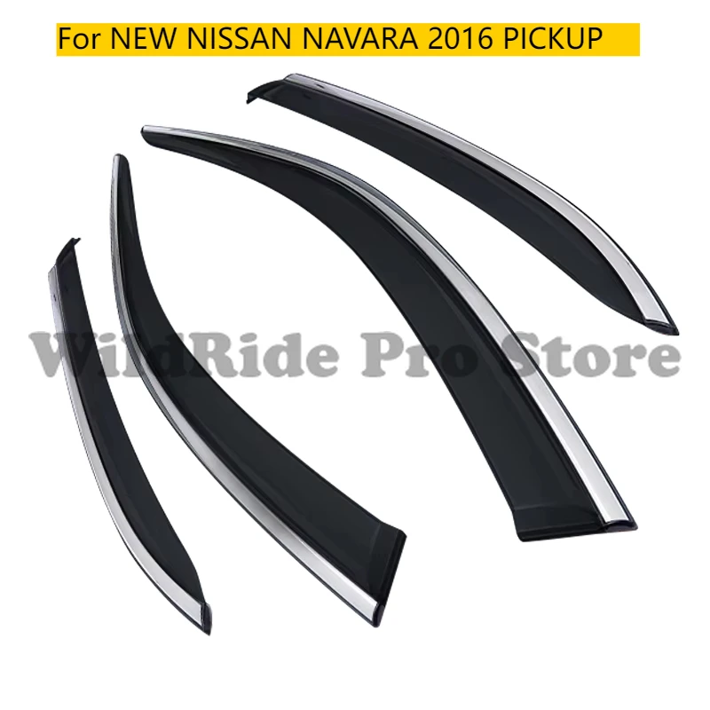 

Car Window Visor Rain Wind Deflector for NEW NISSAN NAVARA 2016 PICKUP Rain Guard Door Visor Vent Visor