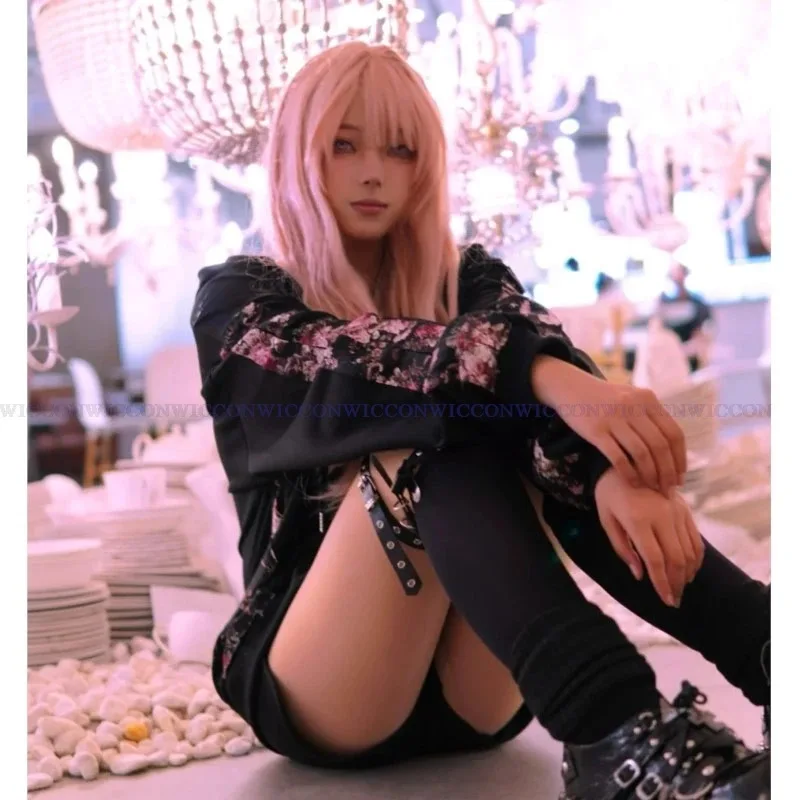 

qq023Project Sekai 25 Nightcord Cosplay Costume Daily Suit Black Hoodie Akiyama Mizuki Wig Women Christmas Hallow