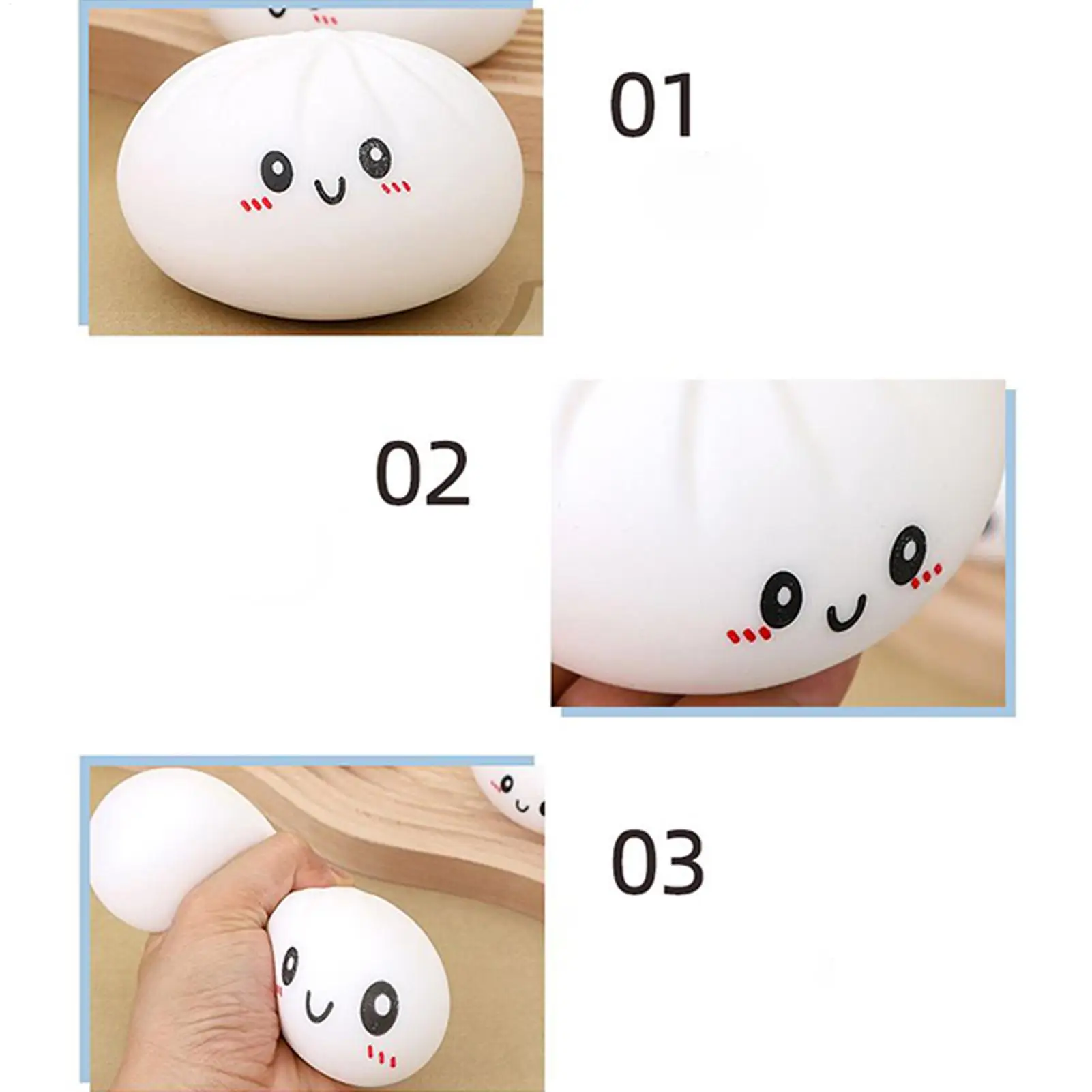 스퀴즈 피젯 토이 진정 효과 현실감 있는 재미있는 감각 장난감 찐빵 모양 스퀴즈 피젯 토이 소년 소녀 어린이 청소년 성인용