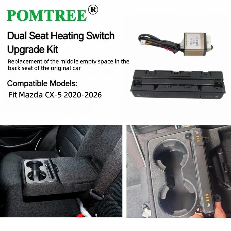 Built-in Car Seat Heating System Kit Fit For Mazda CX-5 2020-2026,Including Dedicated Switch,Fit Rear Dual Seats