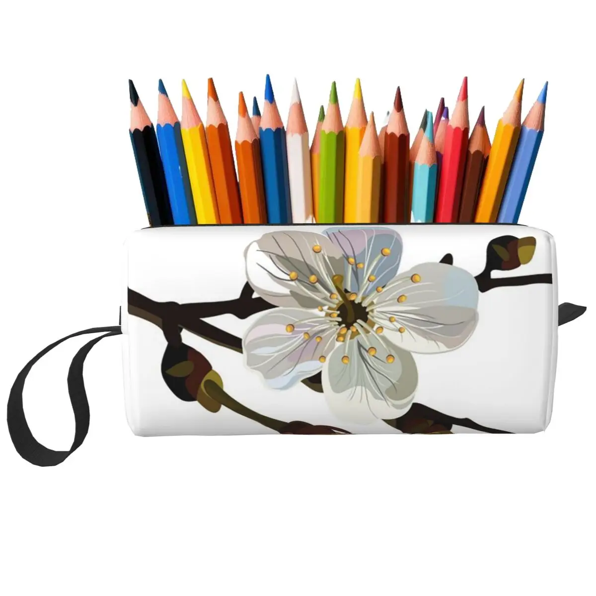 Japanese Sakura Cherry Blossoms Pencil Case for Boys Girls Pen Box Pencil Bag Stationery Supplies Women Cosmetic Bag
