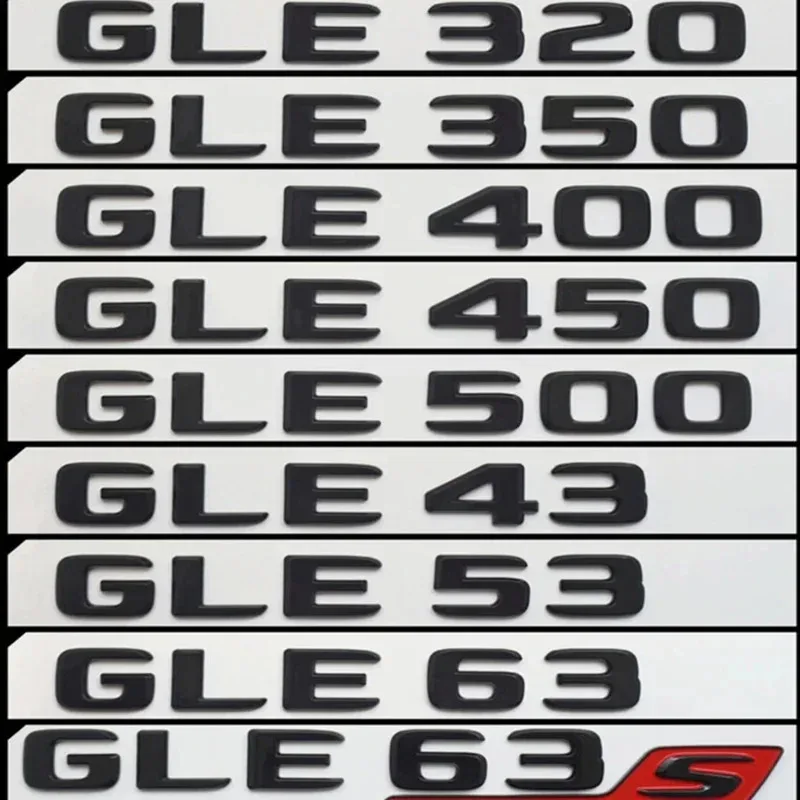 

3D ABS Letters Car Rear Trunk Badge Sticker GLE 43 53 63 320 350 400 450 500 Emblem Logo For Mercedes-Benz W167 W166 Accessories