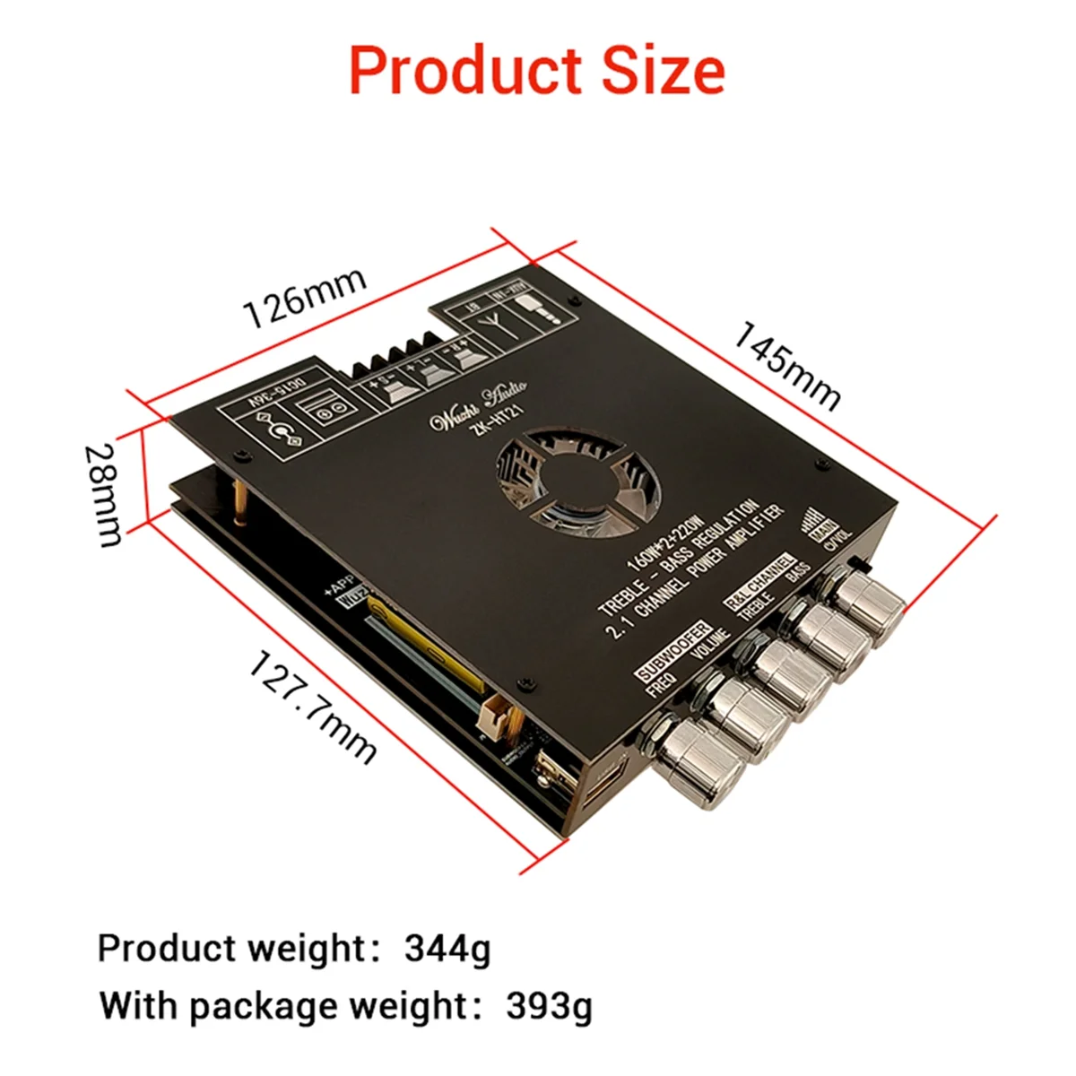 -Плата усилителя мощности HT21 Bluetooth, 2,1 каналов, 2x160 Вт + 220 Вт, сабвуфер TDA7498E, модуль цифрового усилителя с искусственными элементами