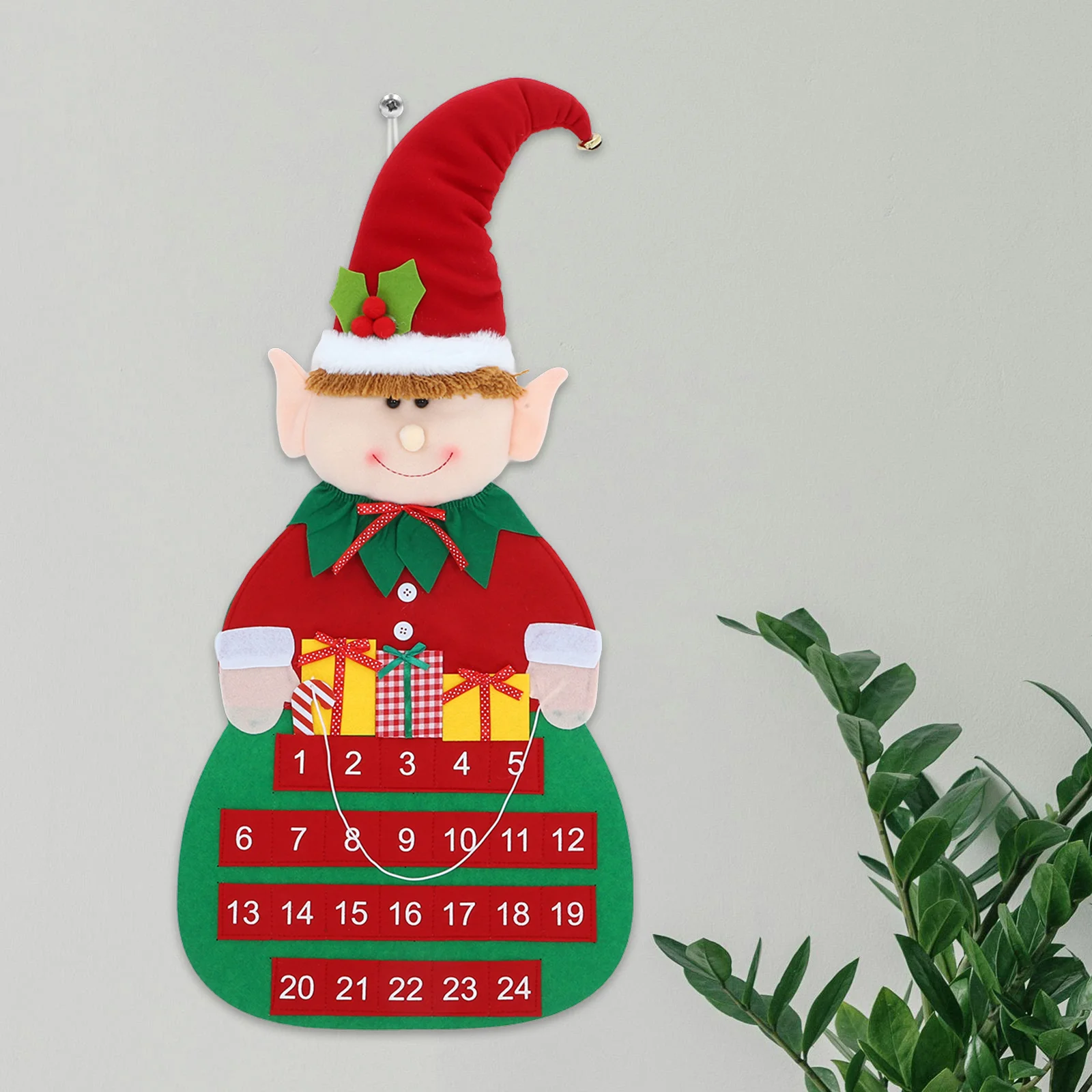 

Christmas Felt Countdown Calendar Soft Material Hanging Door Wall Decoration Advent Calendar Ornament Advent Calendars