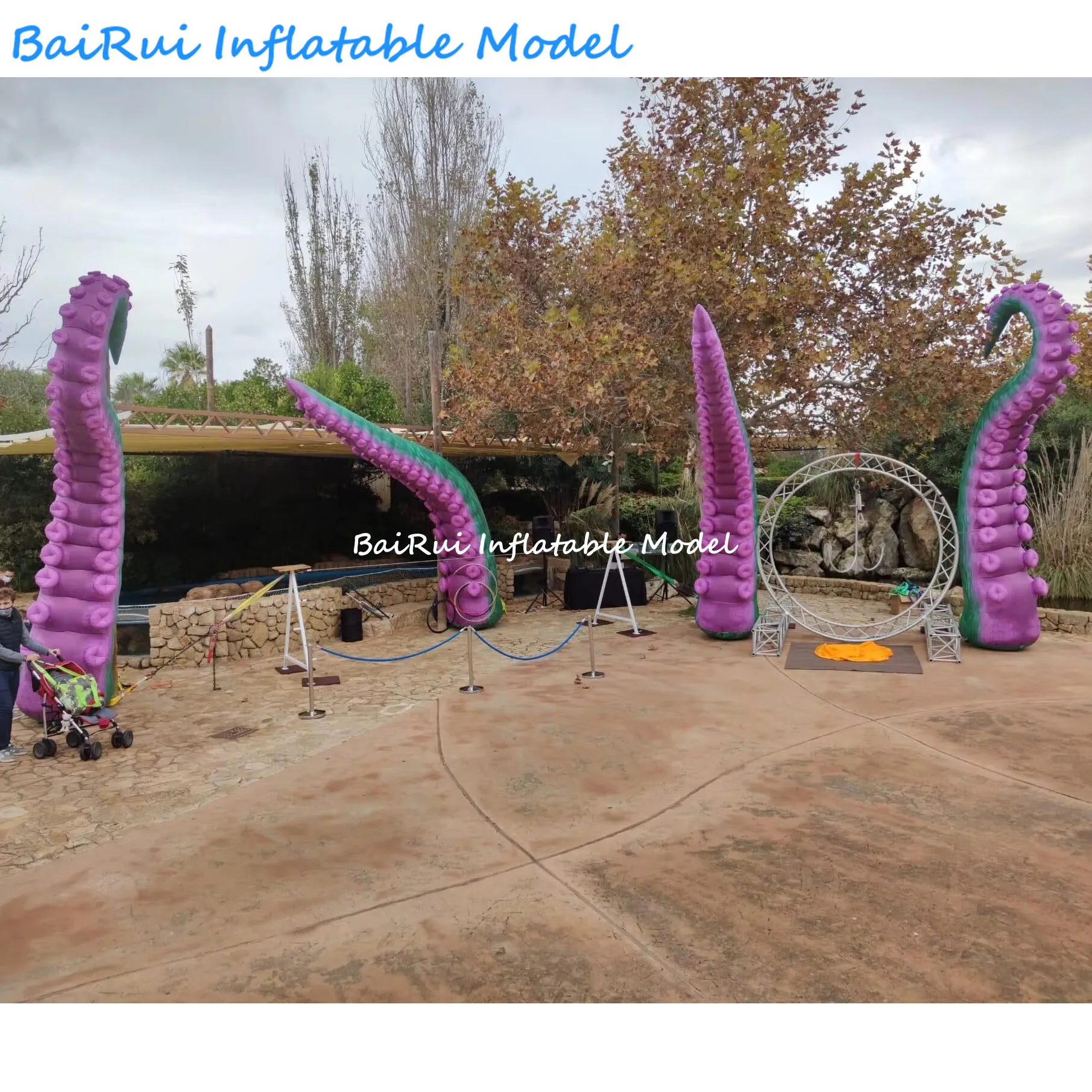 Giant Inflatable Octopus Tentacles with Color Change LED Light Air Blow Nightclub DJ Decoration Props for Event Stage Advertise