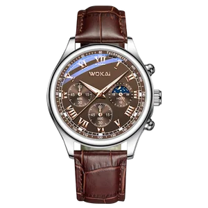 Wokai Herren Freizeitgürtel Hochwertige Watch Light Quarz Dwaterproofes Handelswasser Dgolden Wasser Drache Goldener chinesischer Stil 6 Hauptverkaufs -Orient -Uhr - №1