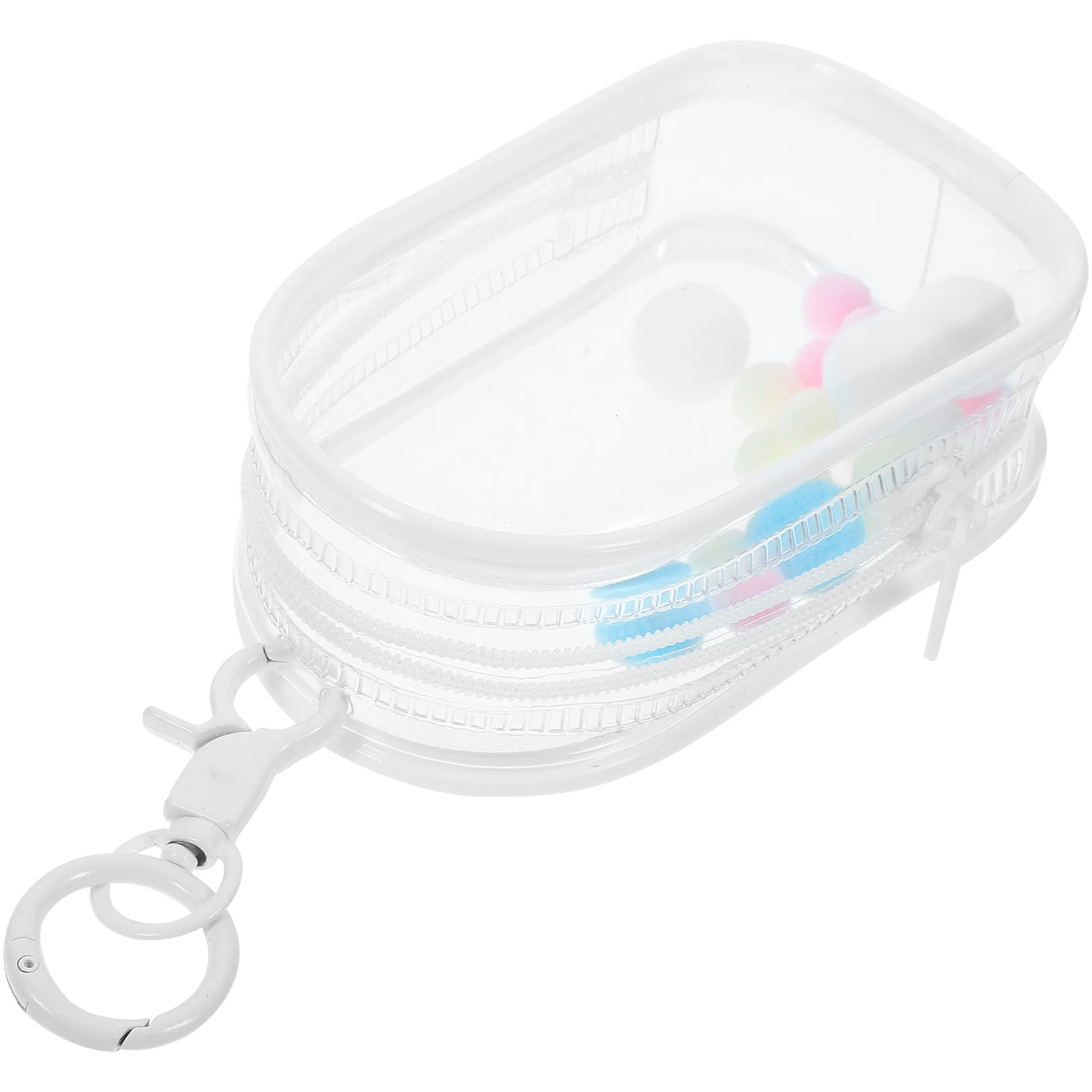 

Transparent Storage Bag Hanging with Buckle Clear Mini Portable Holder Container Lightweight for Small