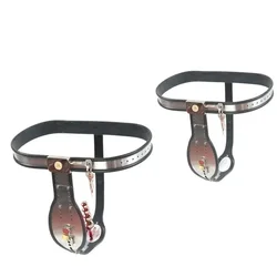 Stainless Steel Male Chastity Cage T-typed Belt BDSM Bondage Lockable with Plug Adults Game Sex Toys for Men Couples