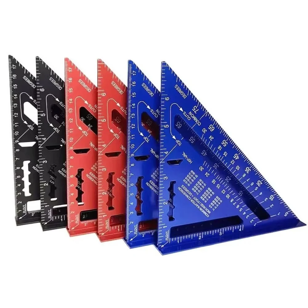 Aluminum Alloy 7Inch Triangle Ruler Inch Metric Angle Ruler Protractor Square Measurement Measurement & Gauging Tools Precision