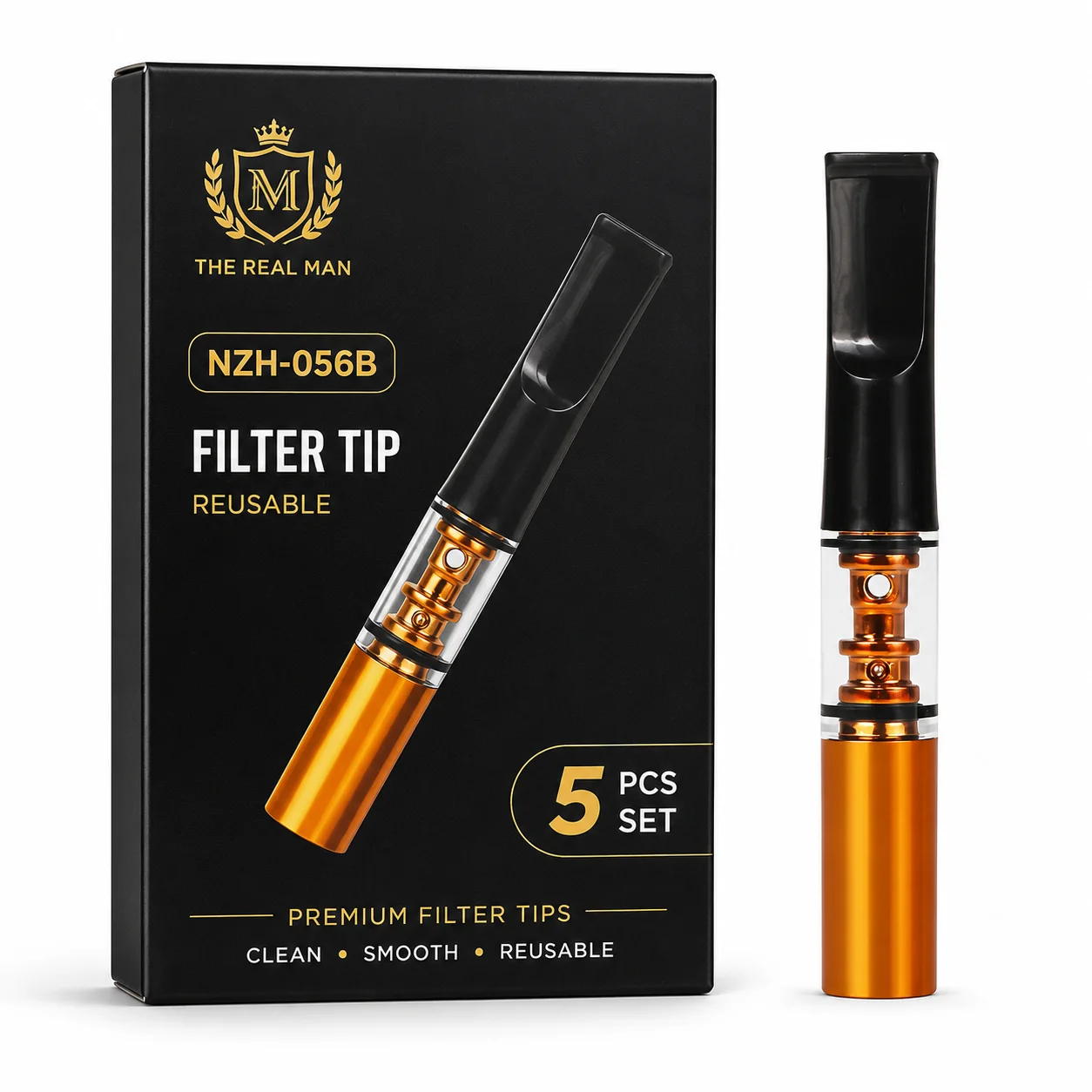 Cigarette Filter Holder, Disposable 5pcs Triple Filtration Tar Reducer Smoking Accessory for Men