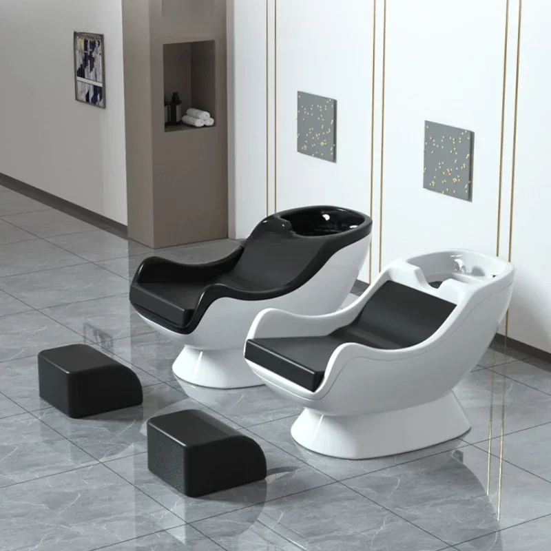 Semi-Lying Barber Shop Shampoo Chair High-End Hair Salon Flushing Bed European Simple Hair Salon