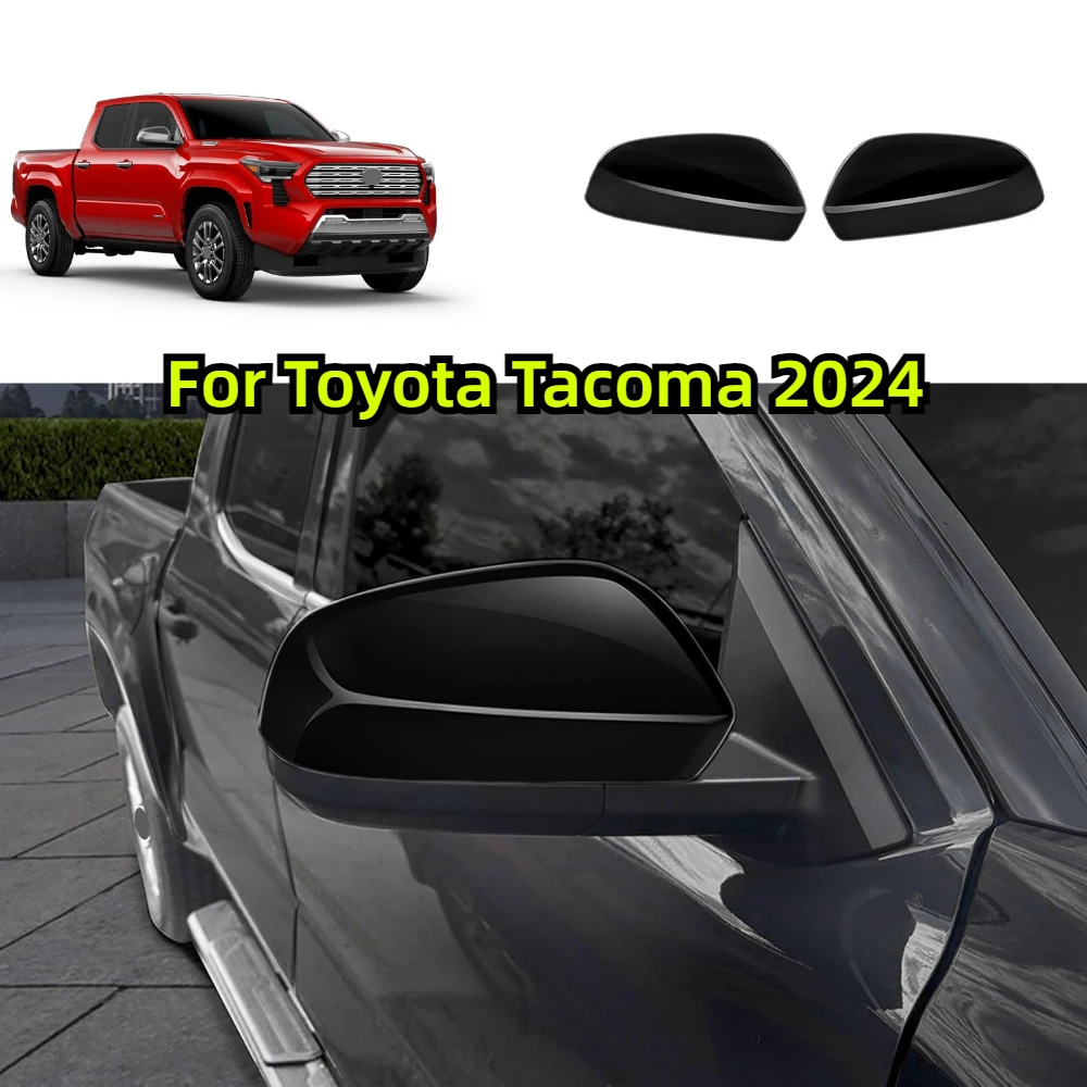 

Car Side Rearview Mirror Cover Trim Frame For Toyota Tacoma 2024 Outside Rearview Mirror Cover without Lamp Type 2Pcs