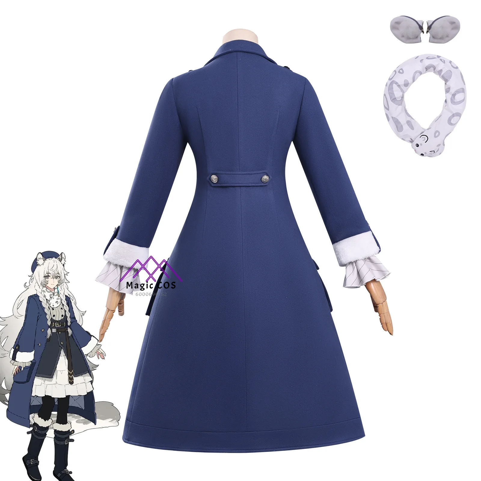 Game Arknights Cosplay Pramanix Costume Anime Enya Role Playing Daily Clothes Blue Uniform Outfit for Women Comic Con Party Suit - Detail 1