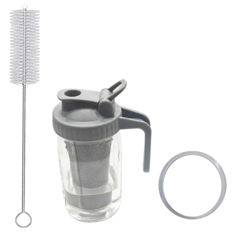 

FAAJ-Coffee Maker Glass Pitcher With Pour Spout Handle Lid ,Filter Gray For Iced Coffee, Lemonade, Ice Tea,Fruit Drinks