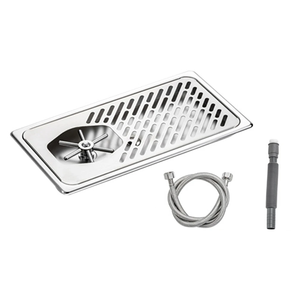 Easy To Use Cup Rinser Bar Accessory Bar Rinser Stainless Cup Washer Compact Countertop Design Multi-angle Water Outlet