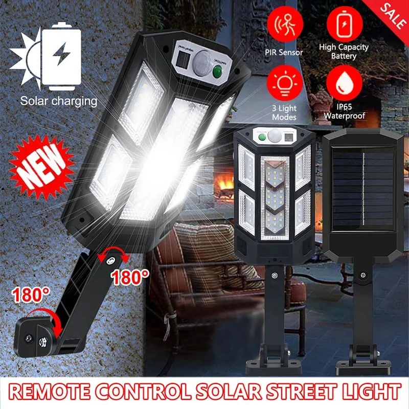 

Solar Charging COB LED Outdoor Wall Light with Human Motion Sensor and Remote Control for Courtyard or Home Lighting