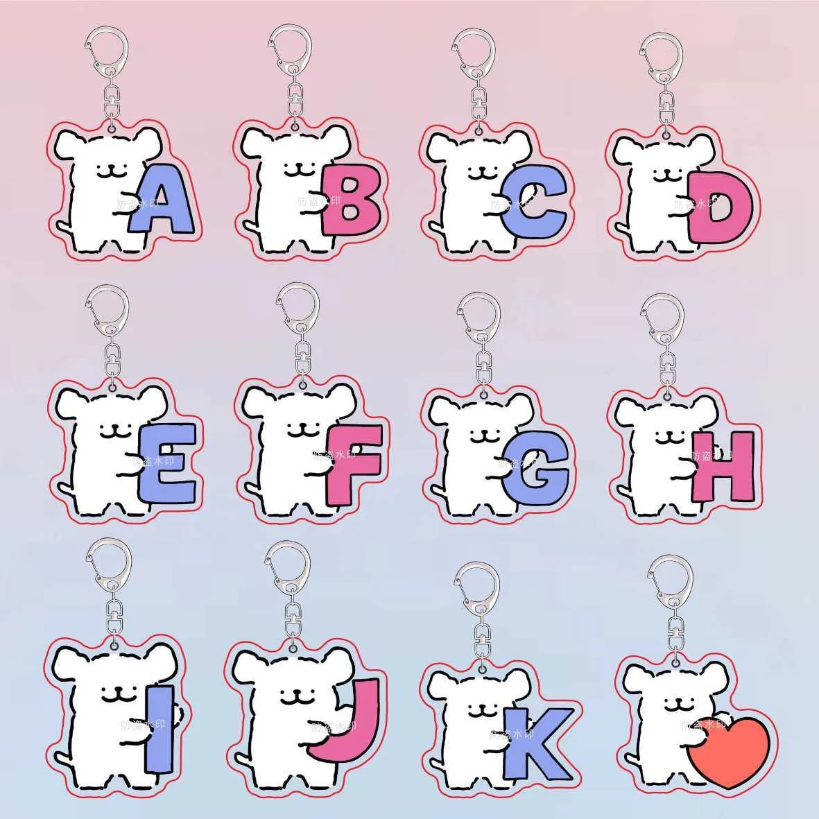 Maltese Dog Cute Puppy Acrylic Keychain Charms Pendant Wonderful Gift Key Chain Cute Souvenir Creative Friends Kingring Bag