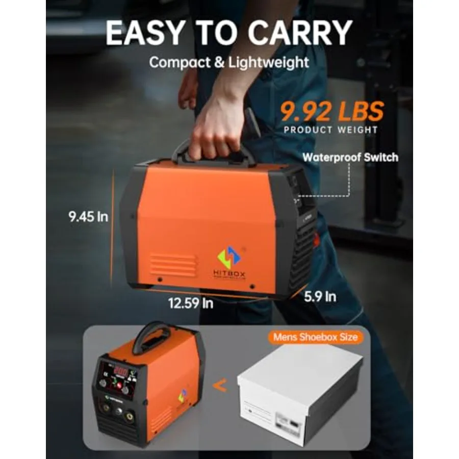 140A MIG Welder Gasless 110V/220V Dual Voltage Flux Core Welder Flux MIG/Lift TIG/Stick 3 In 1 Synergy MIG Welding Machi