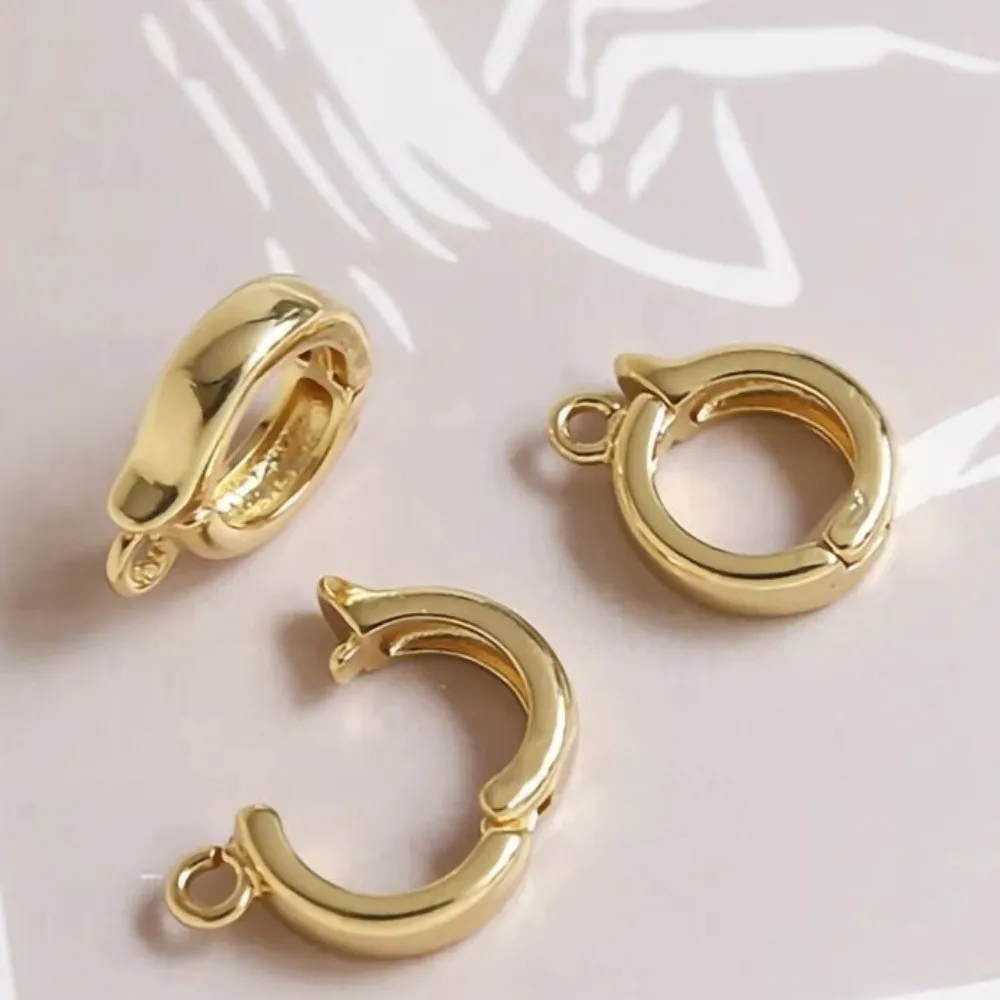 5pcs/set Creative Brass Bail Clasp Connector Round Shape Multi-Functional Enhancer Bail Pendant Pendant Hook Clasp Bag Chain