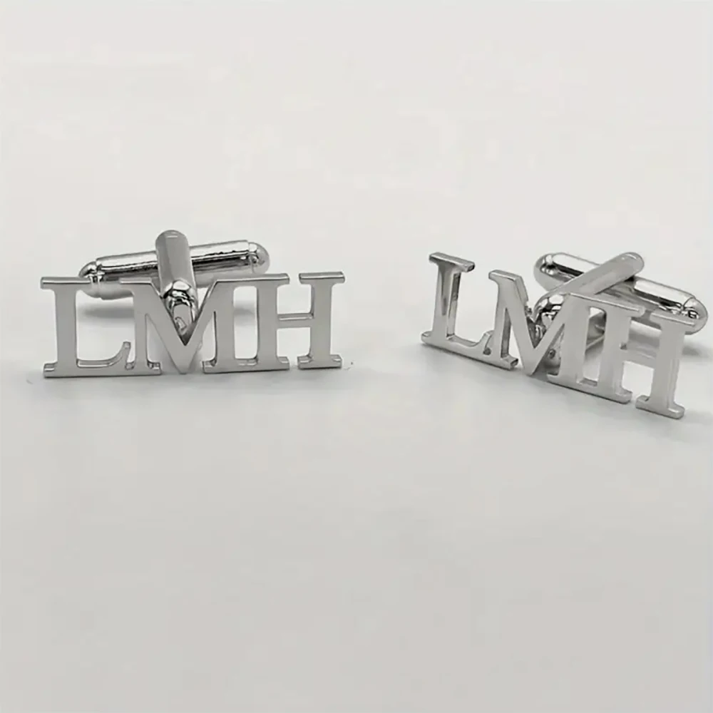 Customized First Letter Cufflinks Stainless Steel Men's Letter Shirt Button Personalized Groom Wedding Jewelry Best Man Gift