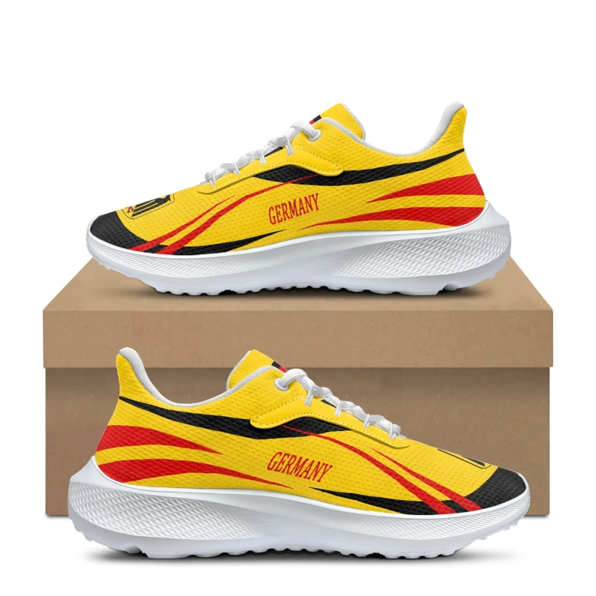 New Fashion Red Yellow Germany Flag Flatform Sneakers Design Imperial Eagle Outdoor Travel Featwear Spring Autumn Casual Shoes