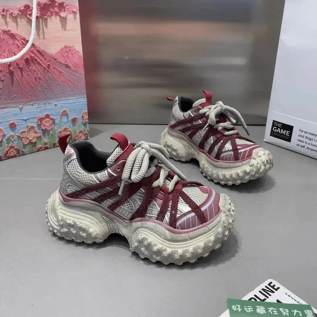Durian Daddy Shoes for Women Summer New Style Outdoor Versatile Tire Thick Sole Height Increasing Breathable Casual Sports Shoes