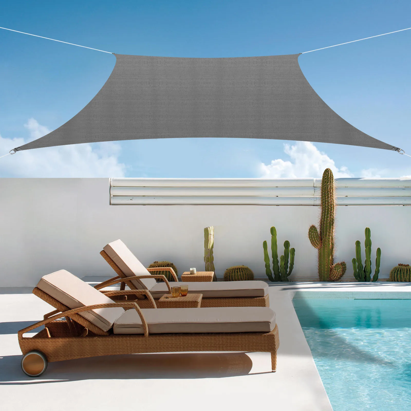 Outdoor Sunshade Awning Sail Canopy Shelter Cover for Garden Pool, Backyard, Patio UV Block Sunshade