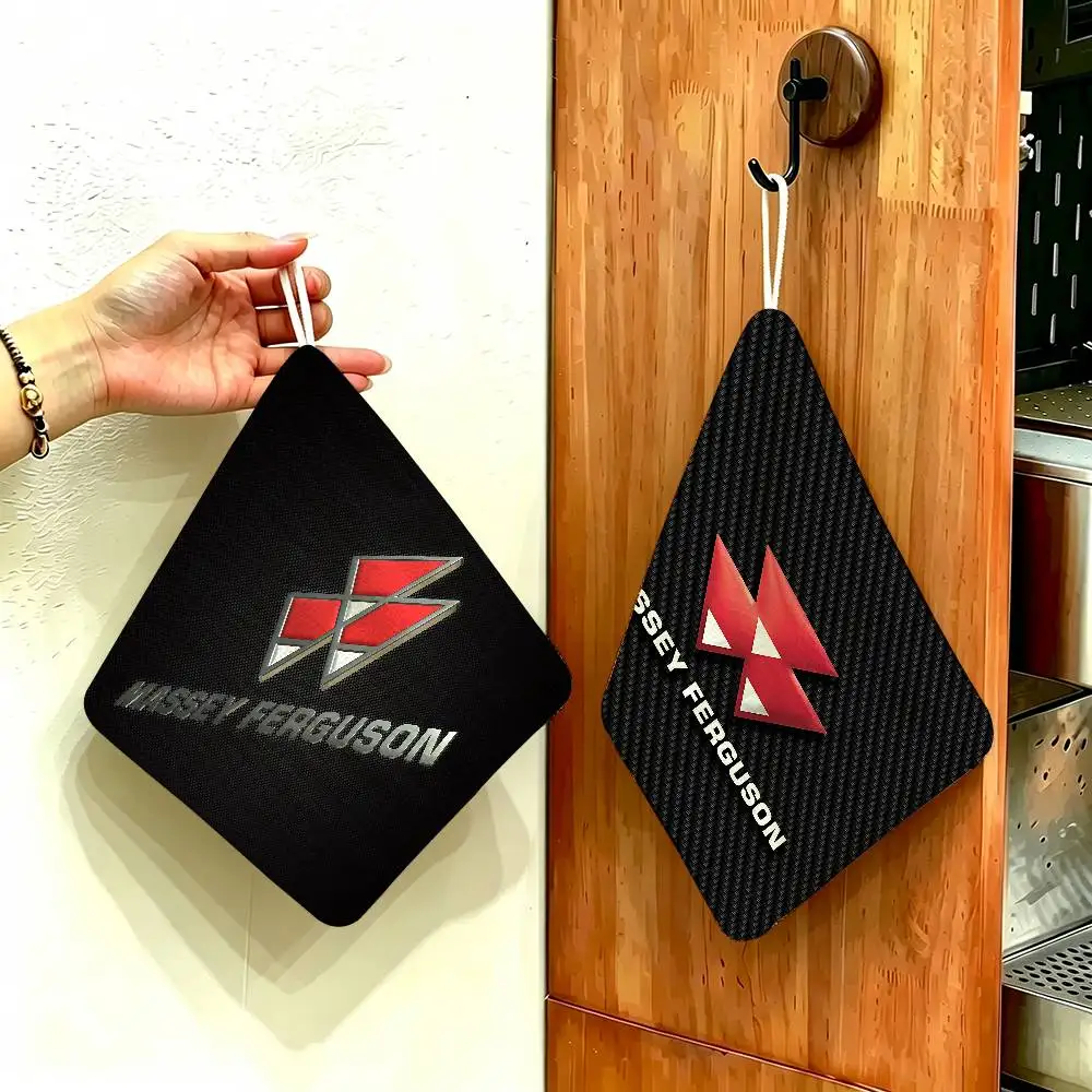 M-Massey F-Ferguson Polyester Cotton Hand Wiping Towel, Anti-shrink Hanging Kitchen Cloth for Household Cleaning