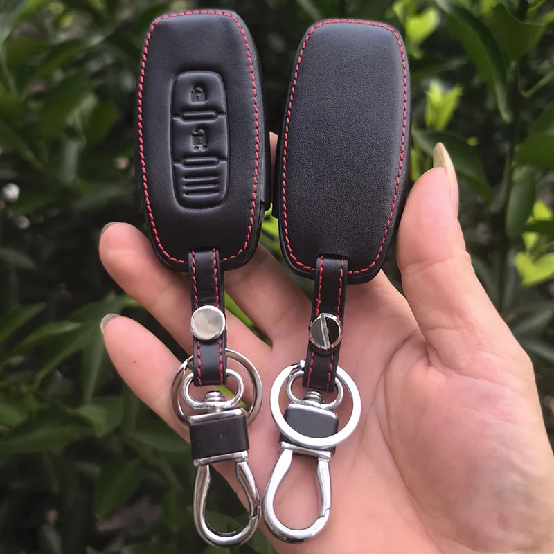 3-Tasten Leder-Fernbedienungsgehäuse für Nissan X-trail T33 Kicks Qashqai J12 Juke Teana Altima Ariya 2023 2024 Zubehör