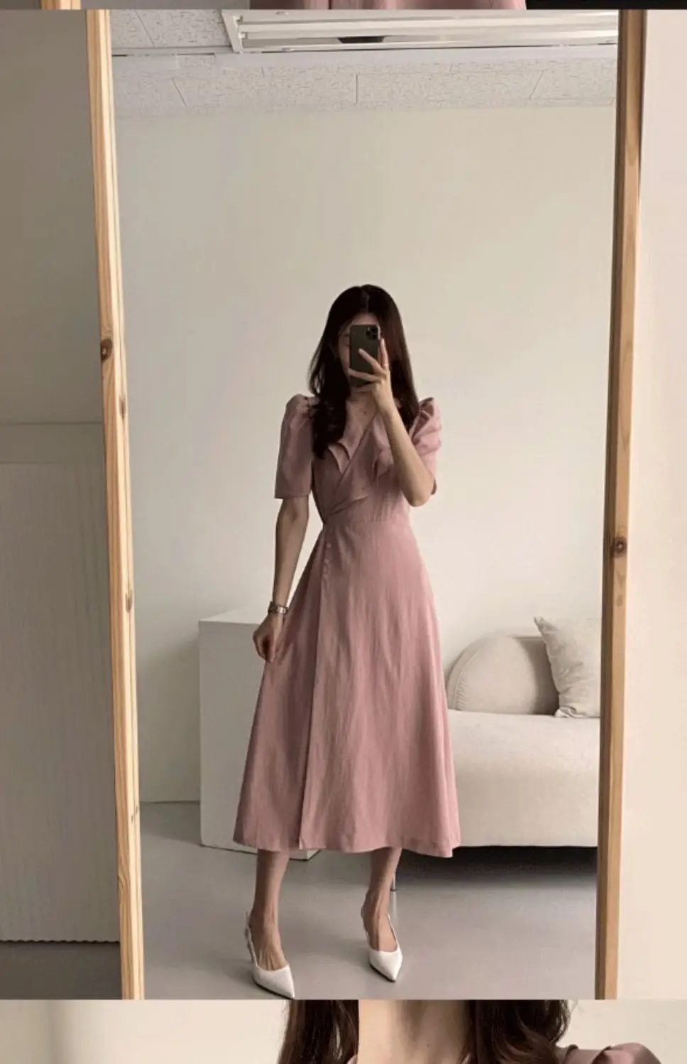 Korea Chic Midi Dress Women Summer Japan Style Retro Vintage Design Ruffles Pink One-Piece Lace-Up Dress FLHJLWOC Vestidos