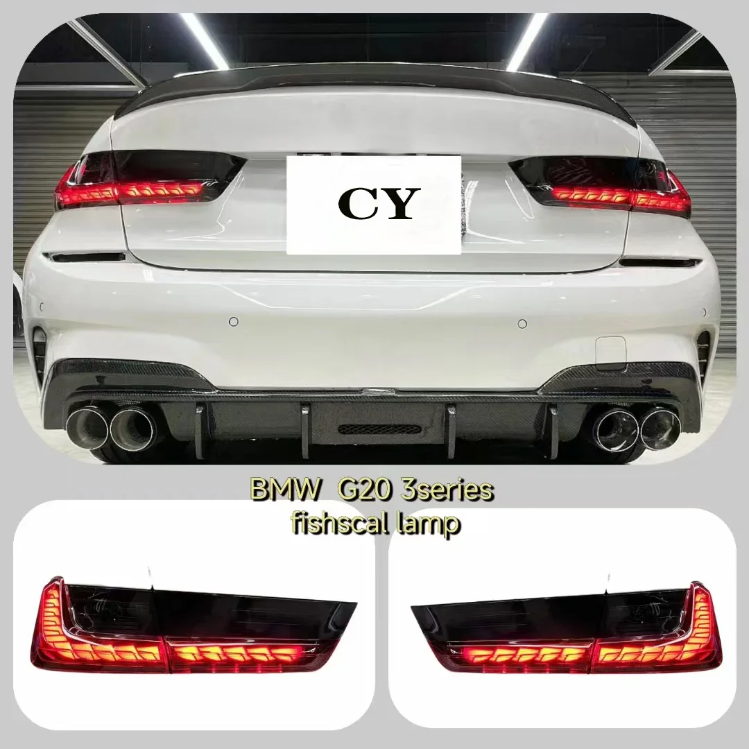 CY Car Light 2019-2021 LED Tail Lamp 320i 325i 330i Rear Brake Reverse Taillight Assembly for BMW 3 Series G20 G28 12 Red ABS+PC