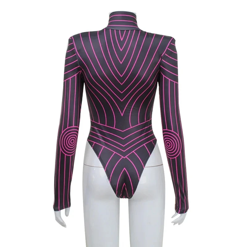 Ladies Modern Sexy Strip Bodysuit High Fork Outfit Daily Wear Stage Performance Suit