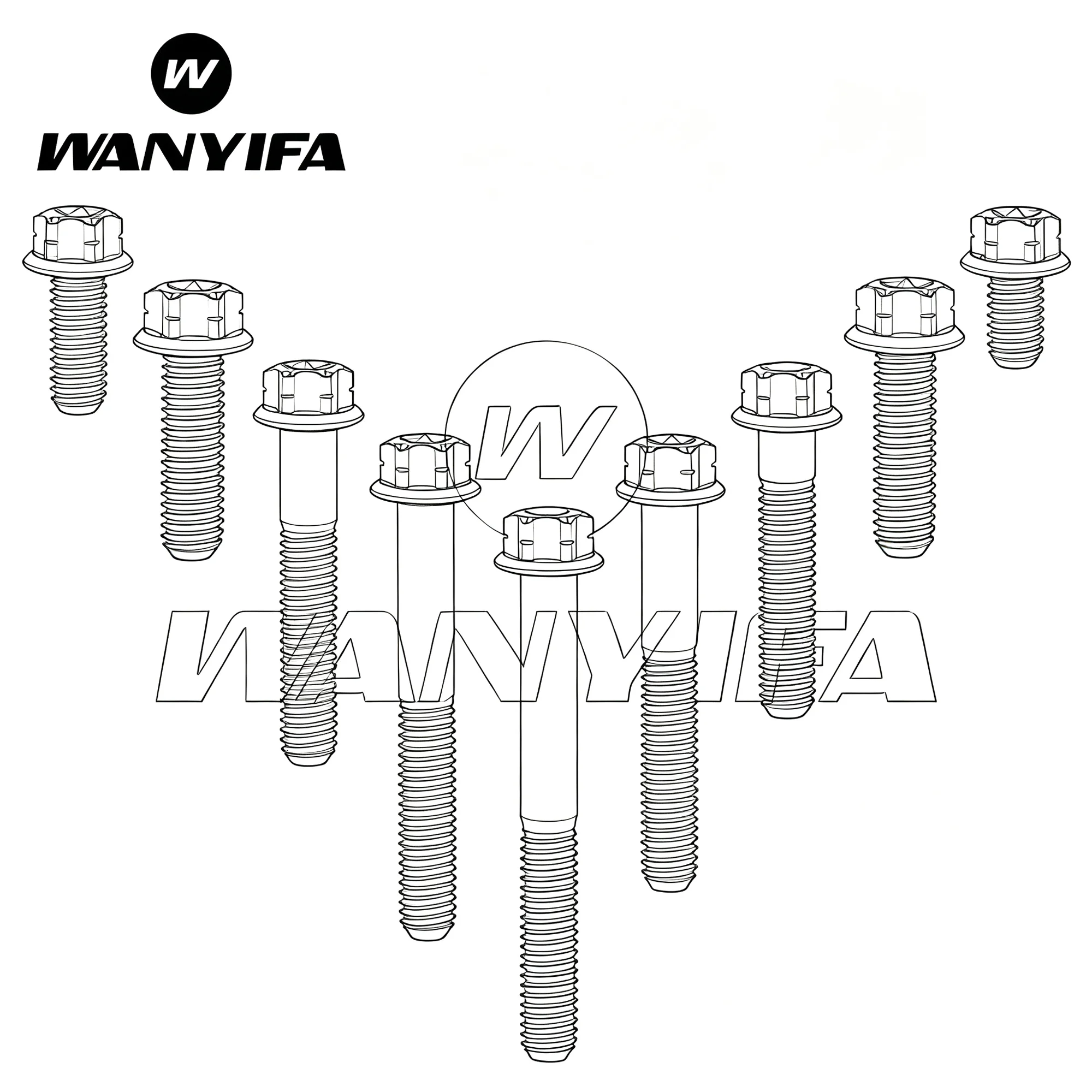 Wanyifa  Titanium Bolt  M6/M8x10/15/20/25/30/35/40/45/50/55mm Small Flange Torx Head for Motorcycle Decoration