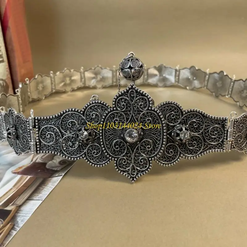 N5KE Exquisite Waist Belt Aesthetic Charm Photo Props Belt for Jeans Dress Belt Body Jewelry Metallic Charm Photo Props