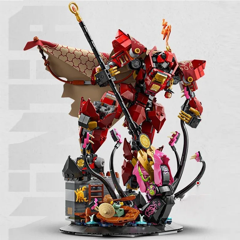 

Suitable for Flame Knight Mecha Boy assembling Building Blocks children's Toys Christmas Gifts