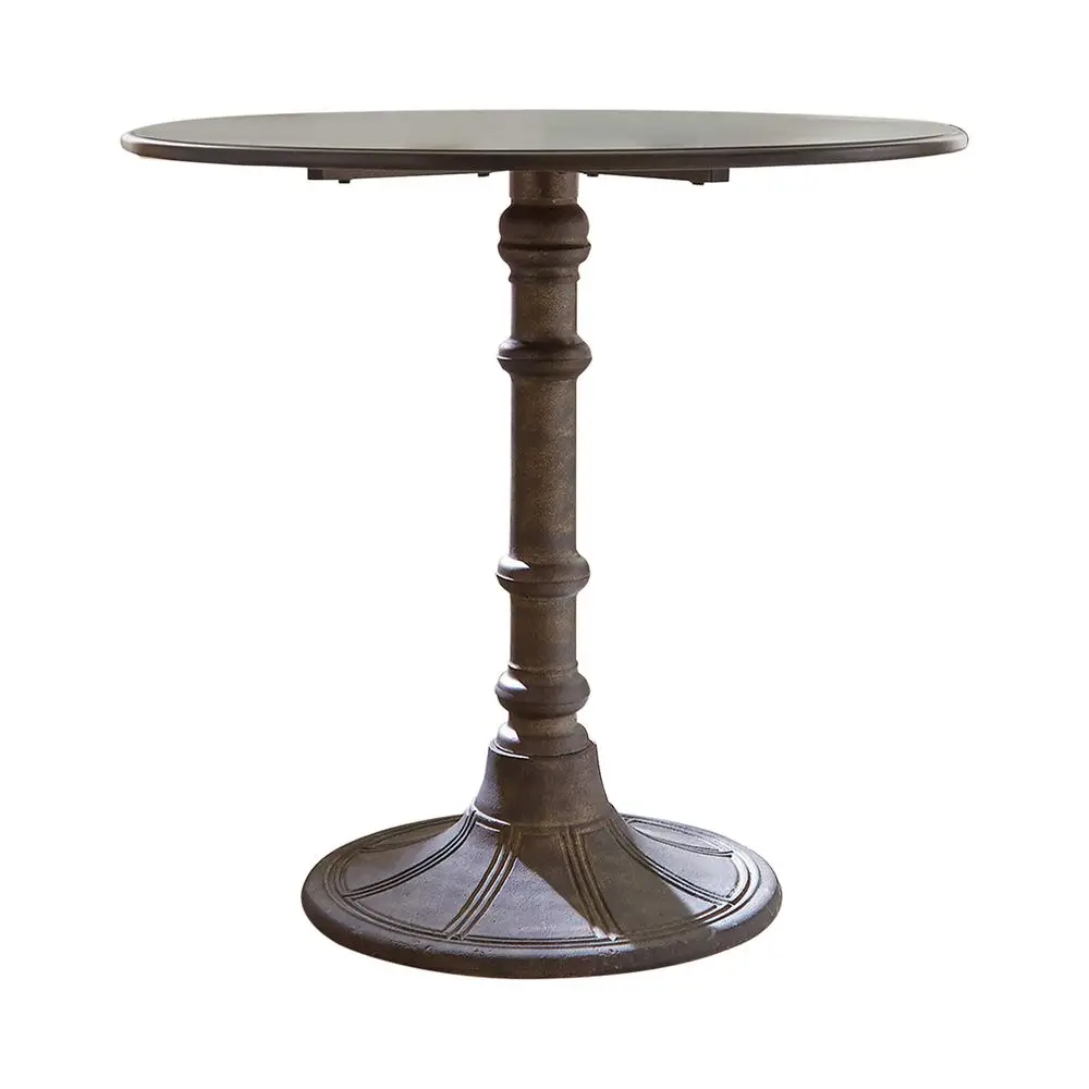 

Home Furnishings Oswego Metal, Engineered Wood Round Dining Table with Metal Pedestal in Antique Bronze Finish Dining Room 30In