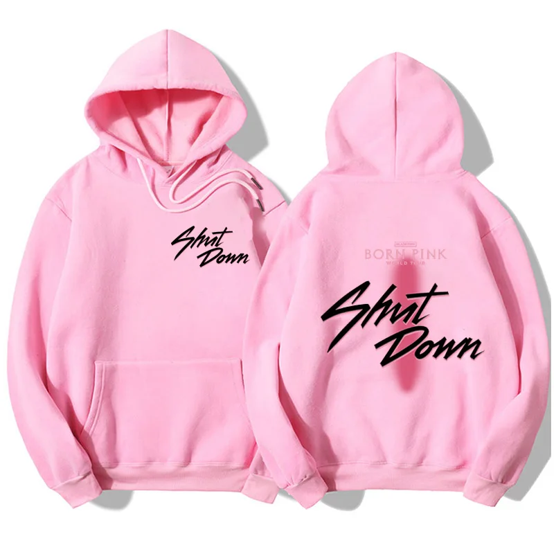 Umweltfreundlicher Shut Down Kpop Hoodie Lustiger Jisoo Lisa Rose Jennie Langarm Winter Warmer Modischer Sweatshirt für Männer und Frauen – Detail 5