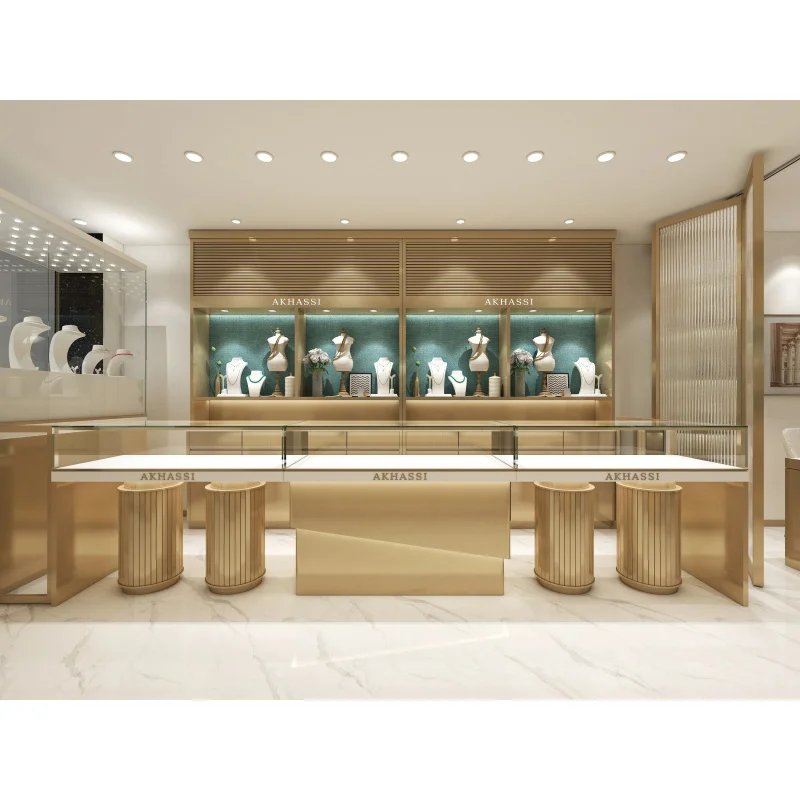 custom.Customized High Quality Durable Jewelry Display Counter with Aluminum LED Lighting and Good Design