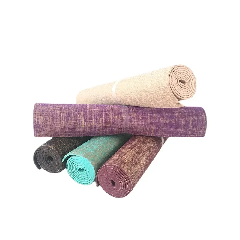 Nuevo Able 183*61*0,5 cm estera de Yoga de yute de PVC antideslizante absorbente de sudor estera de Fitness para hombres y mujeres deportes Fitness