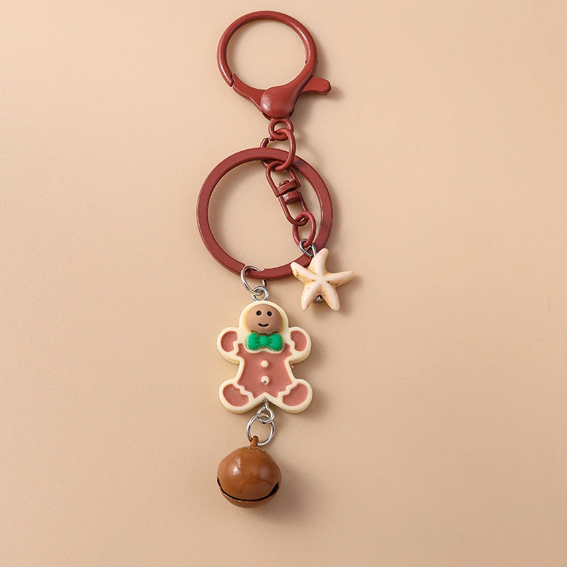 لطيف عيد الميلاد سانتا كلوز المفاتيح الزنجبيل رجل مفتاح قلادة عصابة للنساء الفتيات حقيبة يد ديكور DIY بها بنفسك هدايا مجوهرات عيد الميلاد #3