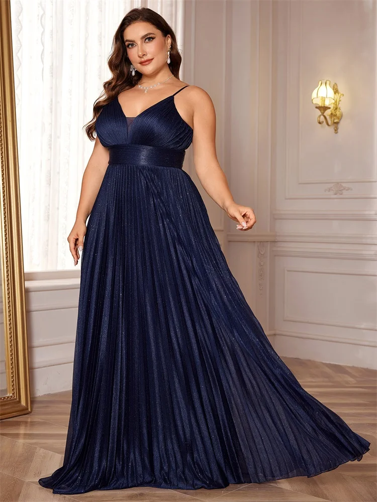 Lucyinlove plus size elegante a linha vestido de noite luxo até o chão sem costas formal com decote em v feminino caicktail festa vestido de baile