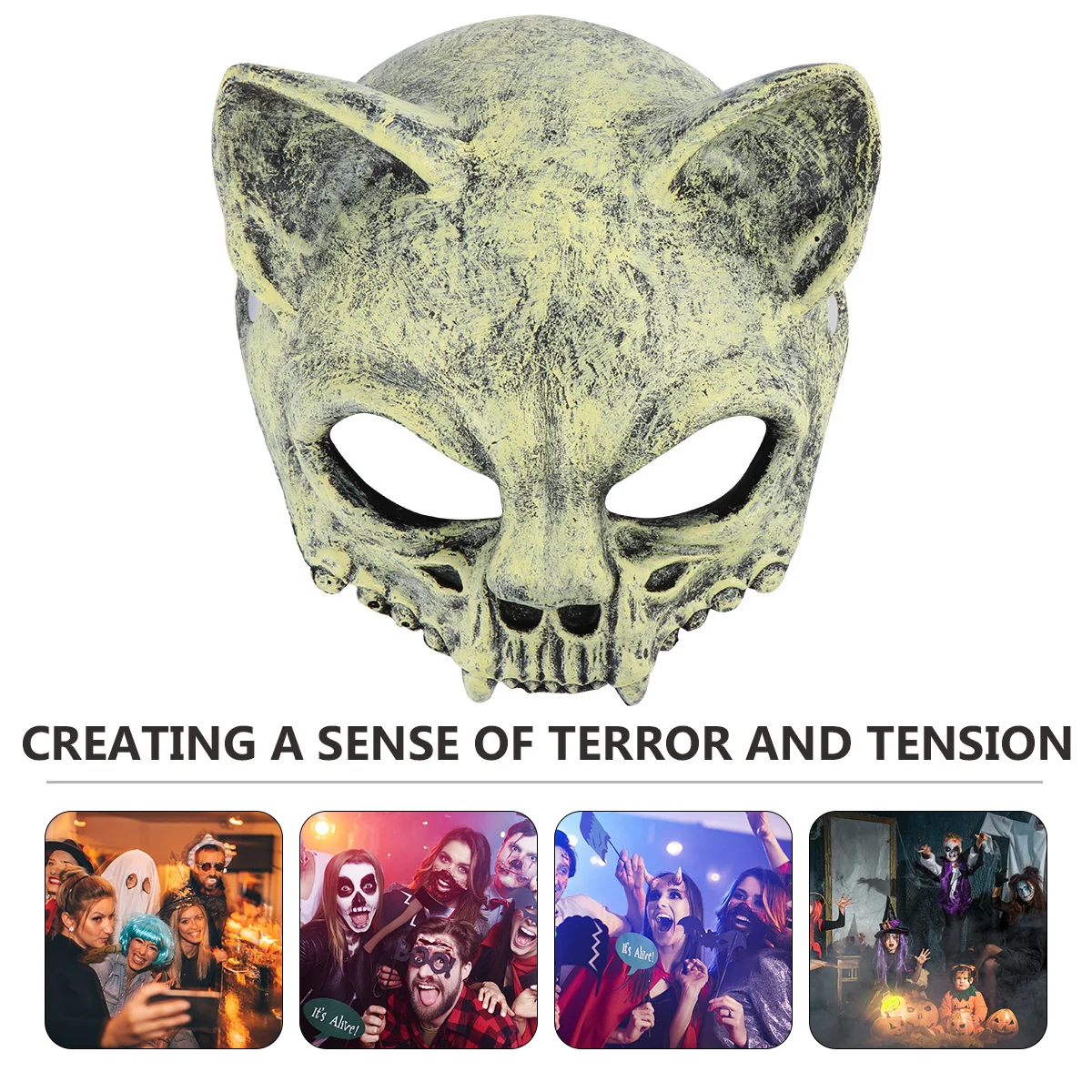 

1Pcs Skull Halloween Mask Scary Funny Costume Cosplay Prop Lightweight PU Material for Party Pranks Halloween Mask