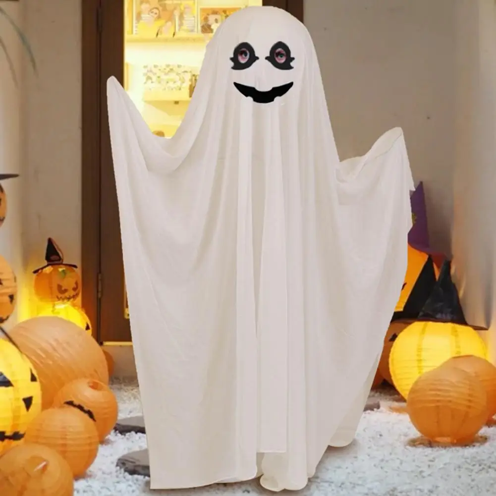 Spooky Creature Parties Spooky Halloween Ghost Cloak Costume for Kids White Boo Ghost Cape for Boys Girls