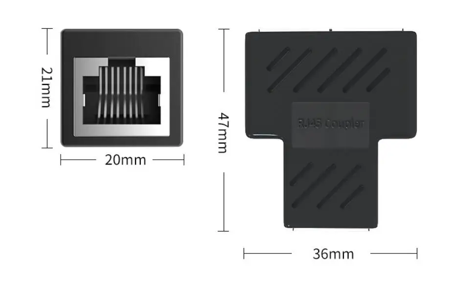 1 To 2 Ways Network Connector Ethernet RJ45 Female Cable Splitter Adapter Distributor Network Extender Adapter C For Laptop A7