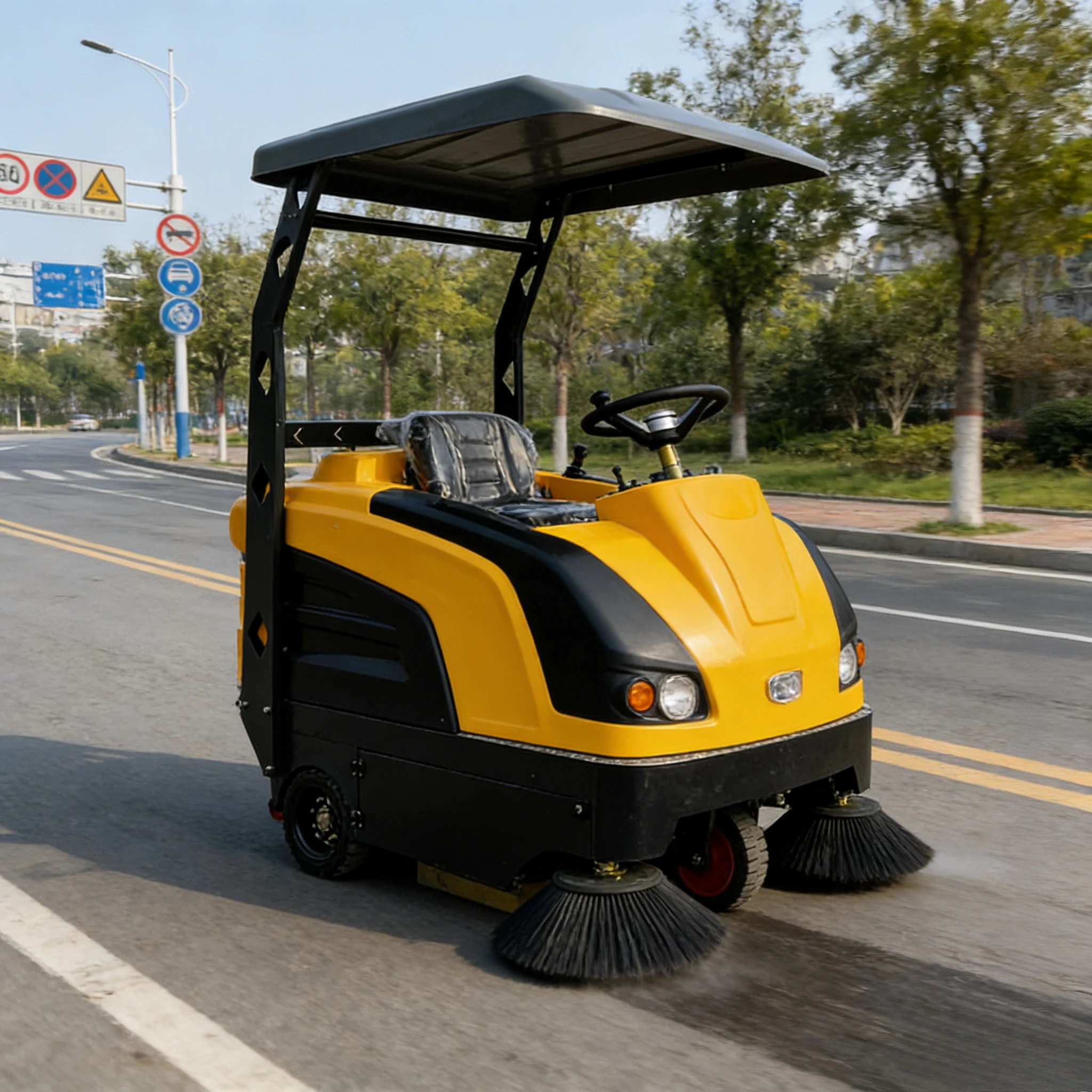 Multi-functional Road Cleaning Machine Mini Electric Pavement Sweeper Truck for Streets Electric Road Sweeper Customized
