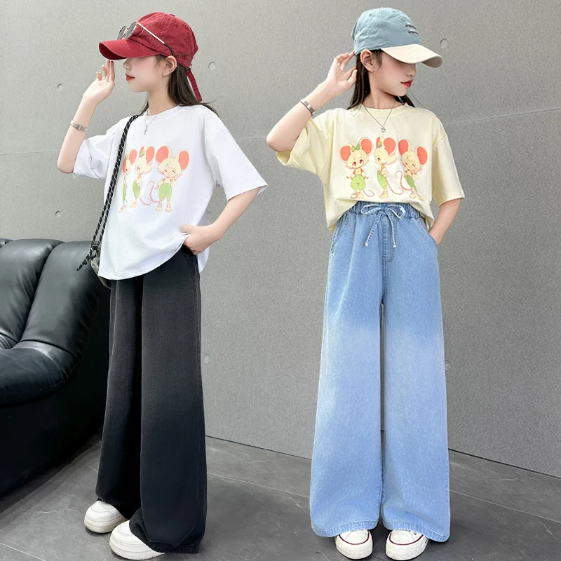 2025 Summer Children's Denim Mosquito Resistant Pants Boys' Autumn Sports Pants Winter Warm Jeans