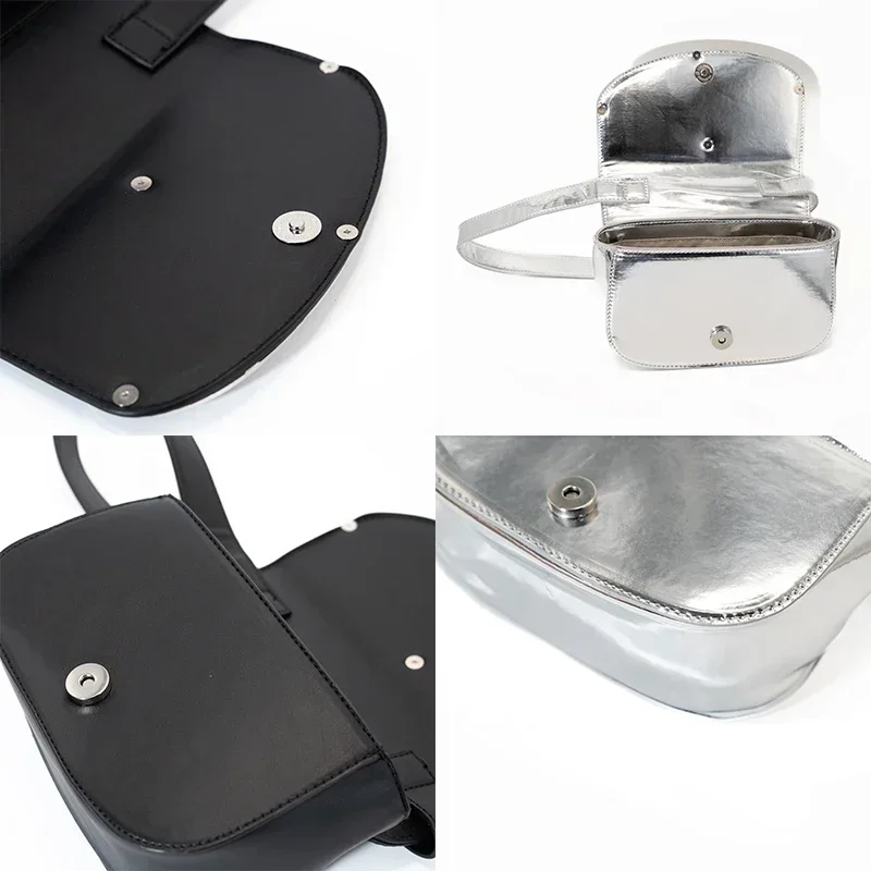 حقيبة كتف أنيقة تحت الإبط من البولي يوريثان مع إغلاق مغناطيسي، إطار قوي - تحمل الهاتف والعطور وأحمر الشفاه وأساسيات النساء