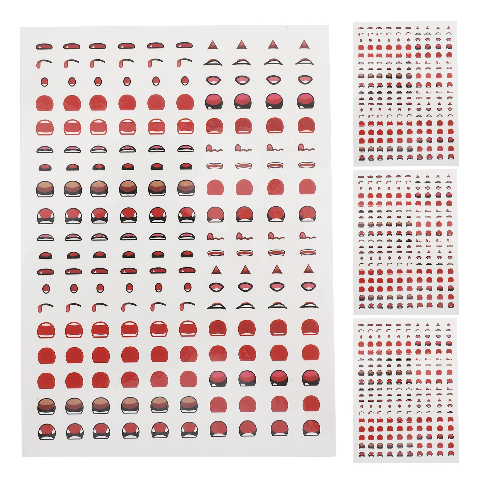 

4 Sheet Mouth Sticker Cartoon Stickers for Craft Scrapbooking Polymer Clay Cute Decals DIY Paper Face Child